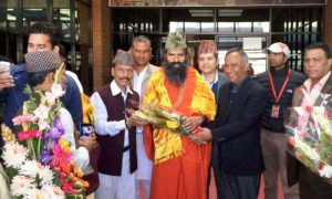 भारतीय चर्चित योग गुरु रामदेव काठमाडौंमा