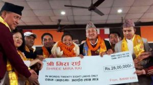 धाविका मीरालाई रु २८ लाखसहित सम्मान