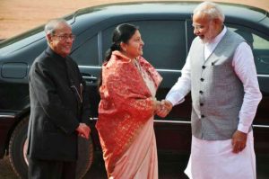 राष्ट्रपति भण्डारीलाई मुखर्जी र मोदीको विशेष सम्मान
