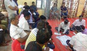 ग्याबिङ जाली र काँडेतारको घेराभित्र मतगणना