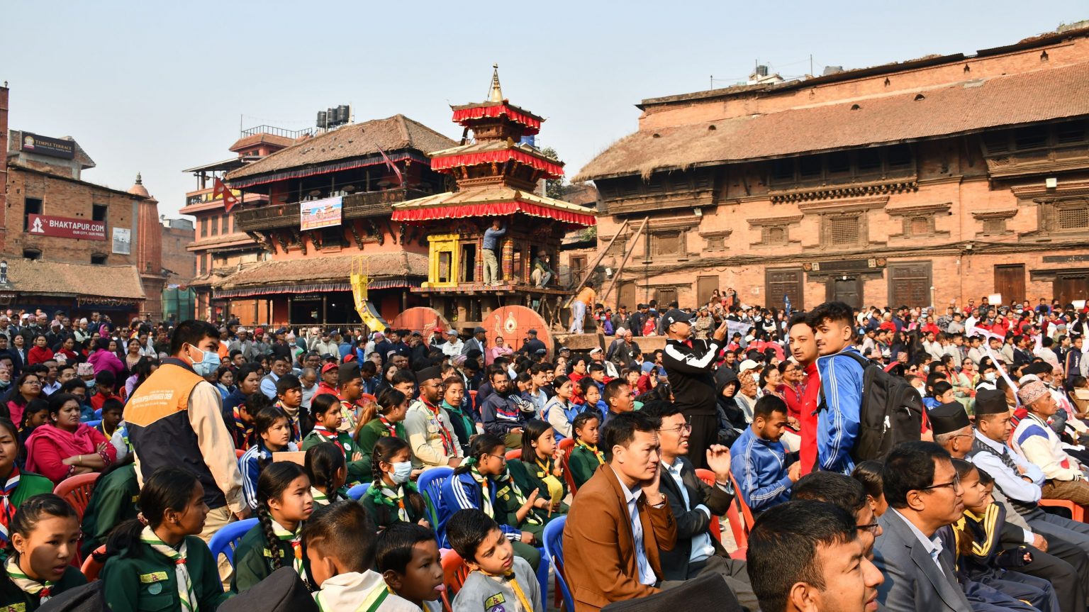 भक्तपुरमा बिस्काः जात्रा सुरु, शान्तिपूर्ण रूपमा मनाउन सद्भाव र्‍याली
