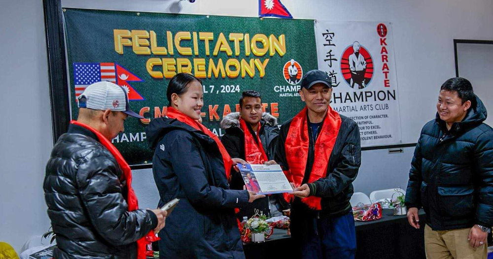 एसियाडमा रजत पदक विजेता एरिकालाई अमेरिकामा सम्मानित