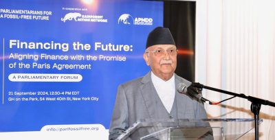 कार्बन उत्सर्जन गर्ने मुलुकले क्षतिपूर्ति दिइनुपर्नेमा प्रधानमन्त्री ओलीको जोड