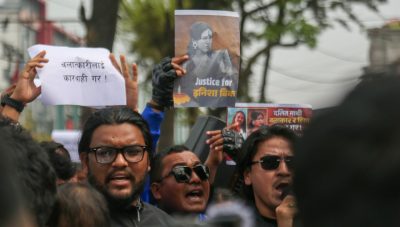 इनिशा विक हत्या प्रकरण : काँकरभिट्टामा विरोध प्रदर्शन